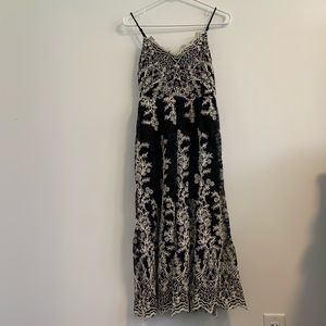 Express Black Floral Lace Midi Dress XS